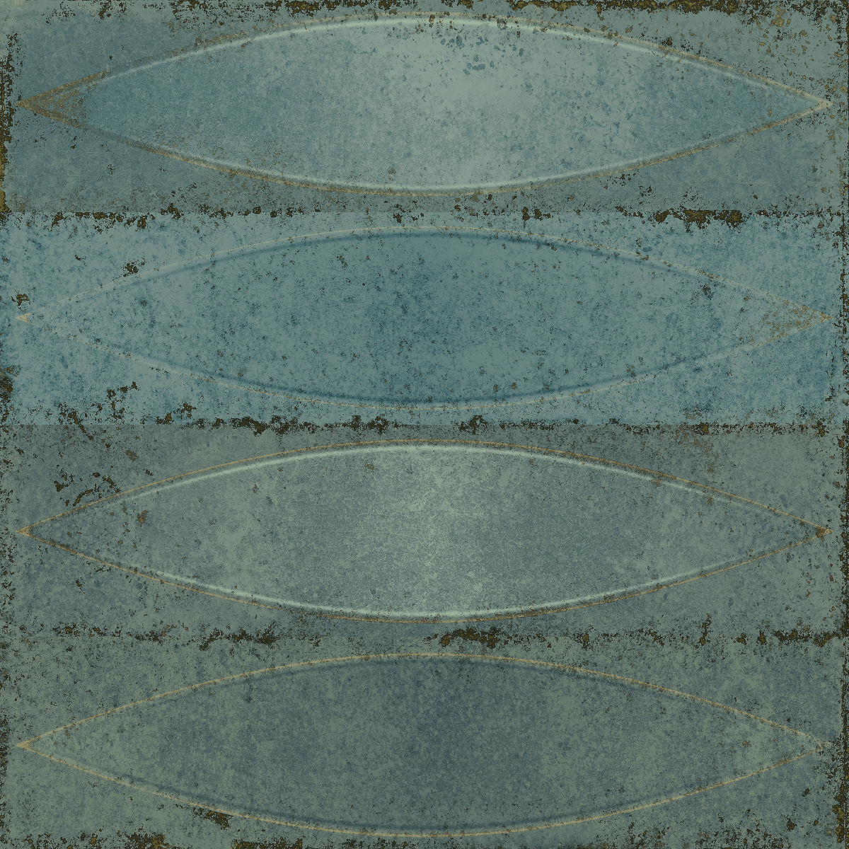 Elouera Shield Aqua Embossed Gloss Tile