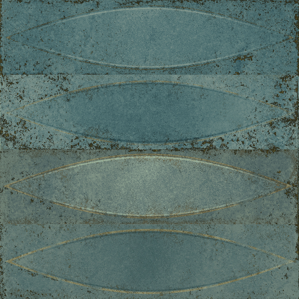Shield Aqua Embossed Gloss Tile