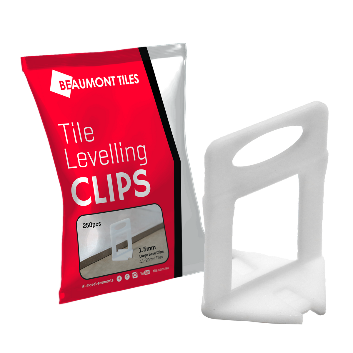 Stone Base Clip 1mmx250 Pk 23-32mm