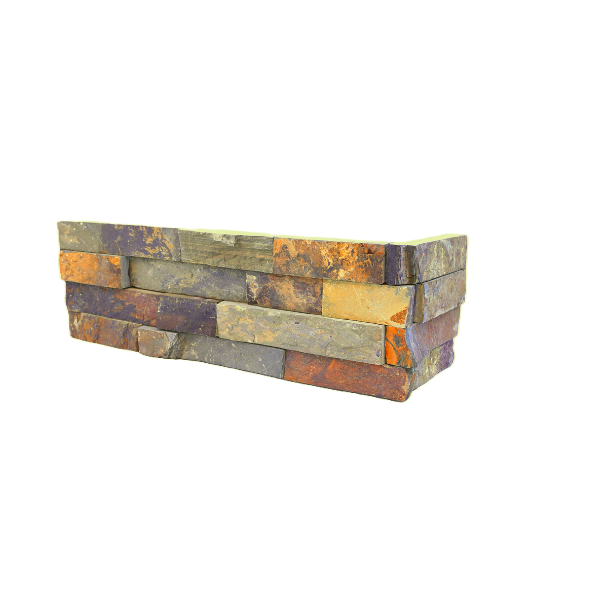 Natural Slate Tiger Chunky Multicolour Structured Corner (Pack of 4)