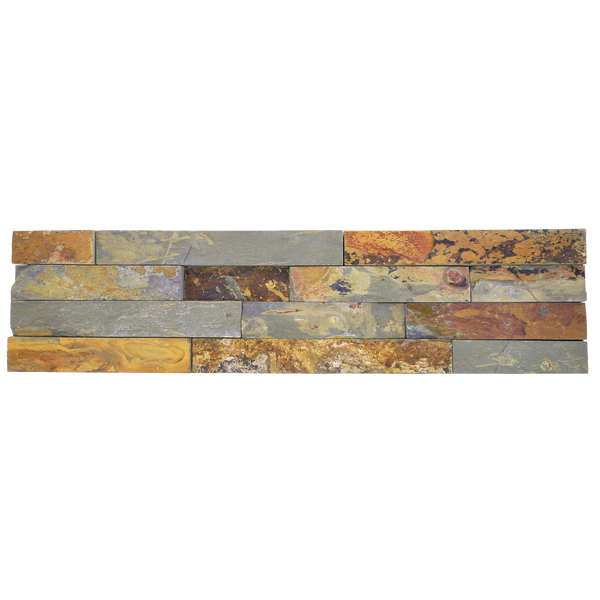 Natural Tiger Slate Chunky Multicolour Structured Panel (Pack of 4)