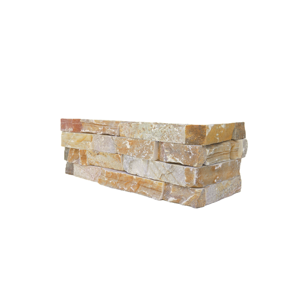 Natural Slate Chunky Golden Yellow Structured Corner (Pack of 4)