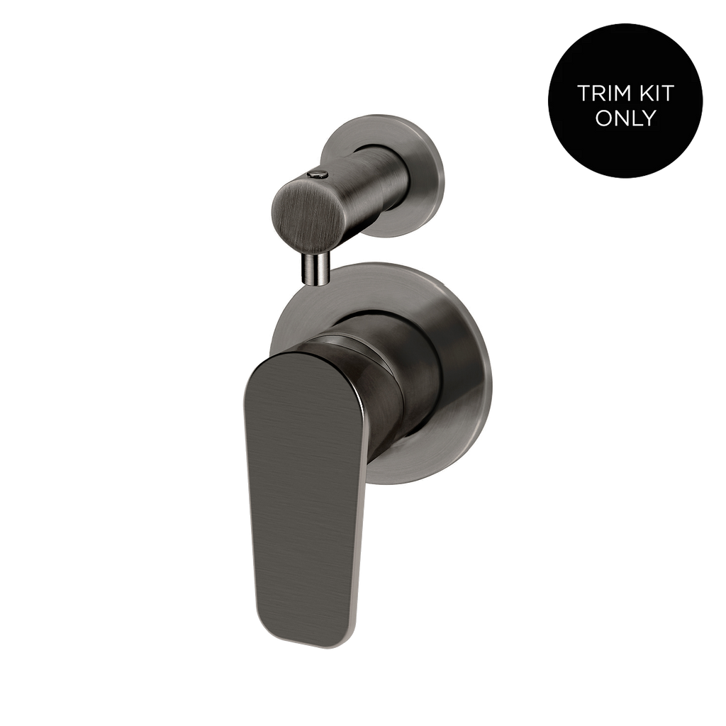 Wall/Shower Diverter Mixer Paddle HandleTrim Kit Brushed Gun Metal