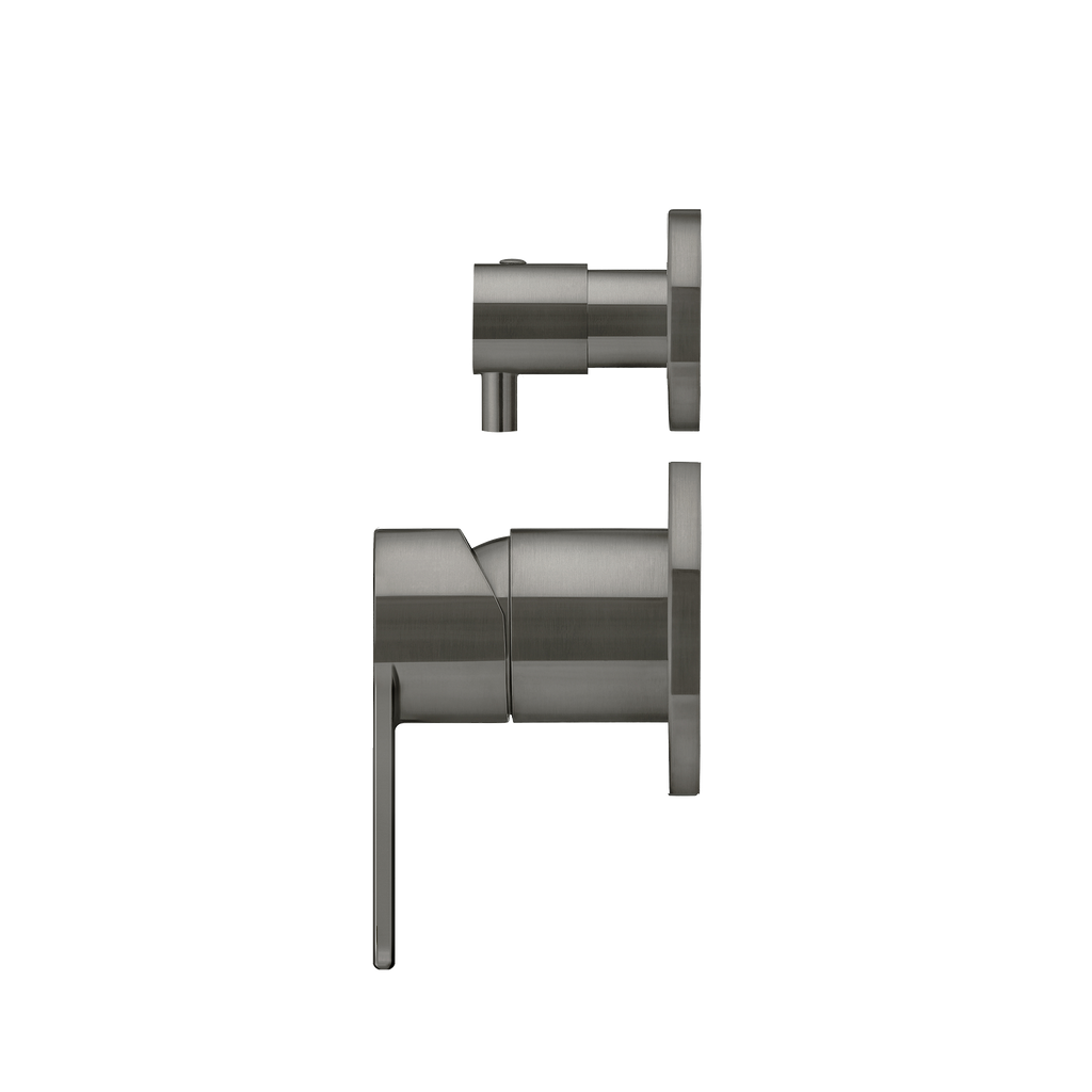 Wall/Shower Diverter Mixer Paddle HandleTrim Kit Brushed Gun Metal