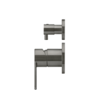 Wall/Shower Diverter Mixer Paddle HandleTrim Kit Brushed Gun Metal