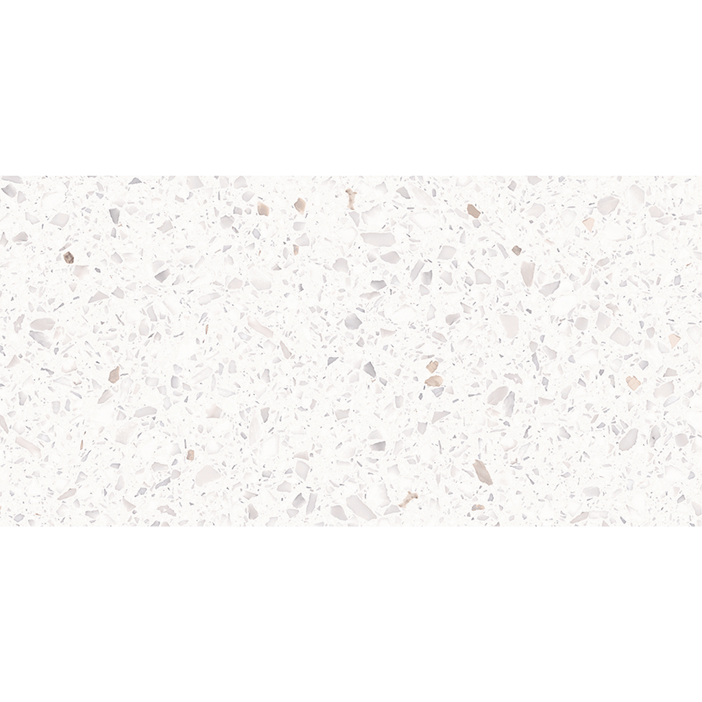 Vicenza Terrazzo Snow White Hilite Textured Tile