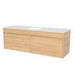 1500 Vanity Wall Hung White Gloss Under Mount Ceramic Basin SilkSurface Top