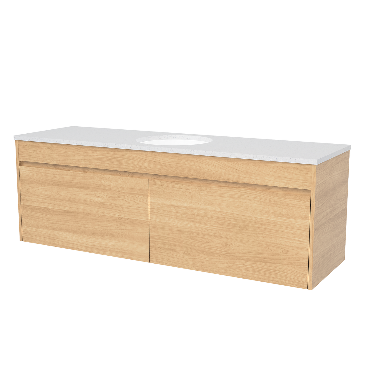 1500 Vanity Wall Hung White Gloss Under Mount Ceramic Basin SilkSurface Top