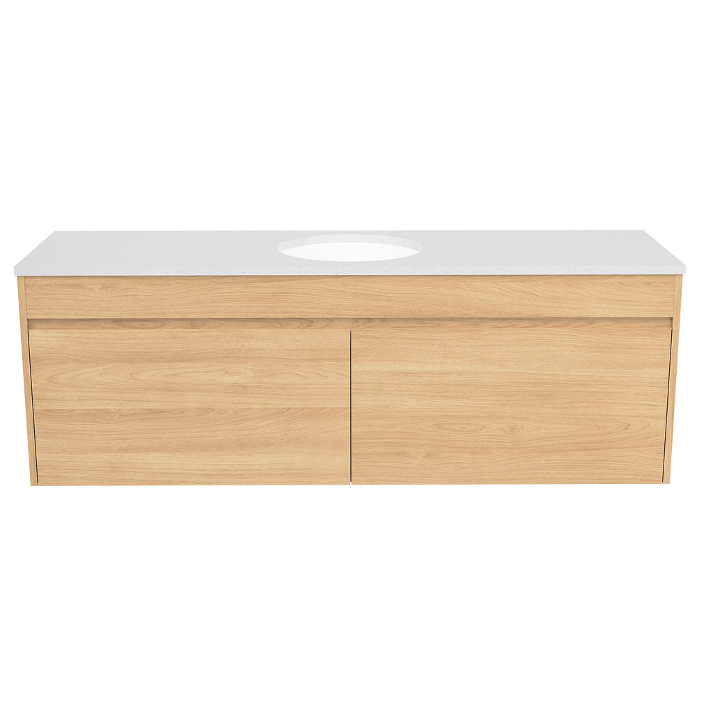 1500 Vanity Wall Hung White Gloss Under Mount Ceramic Basin SilkSurface Top