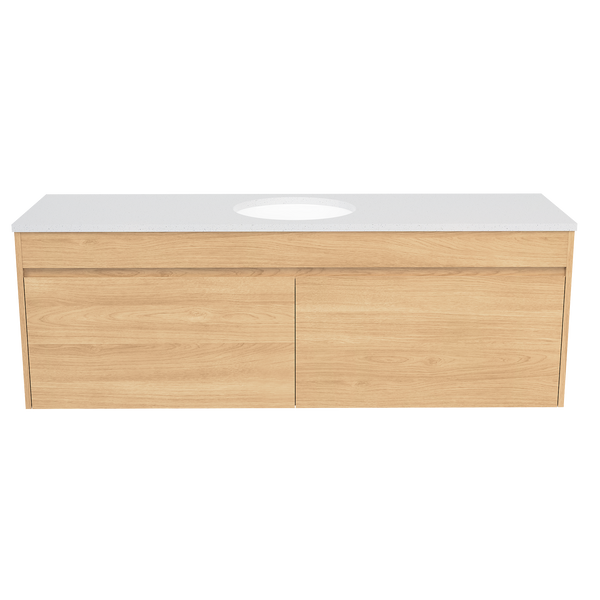 1500 Vanity Wall Hung White Gloss Under Mount Ceramic Basin SilkSurface Top