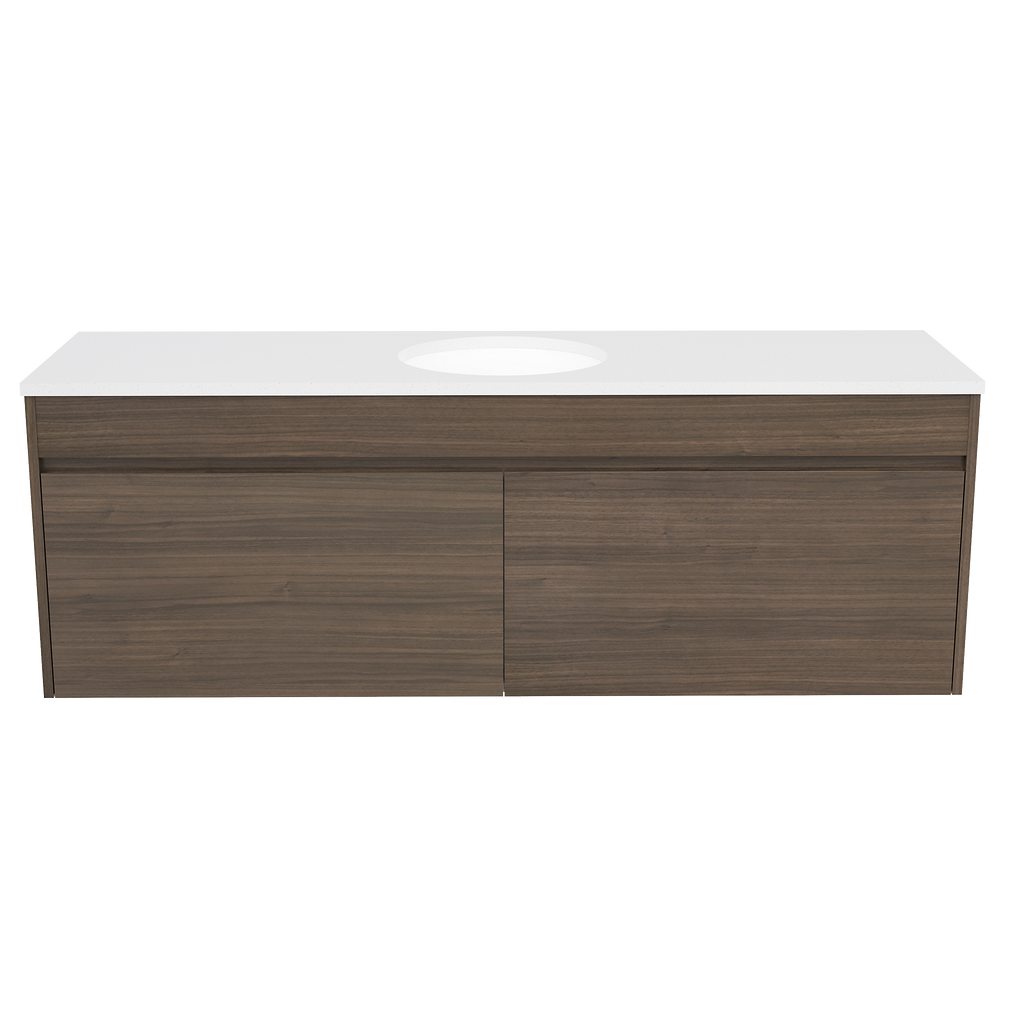 1500 Vanity Wall Hung White Gloss Under Mount Ceramic Basin SilkSurface Top