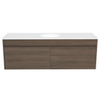 1500 Vanity Wall Hung White Gloss Under Mount Ceramic Basin SilkSurface Top
