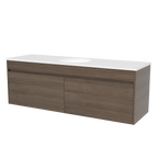 1500 Vanity Wall Hung White Gloss Under Mount Ceramic Basin SilkSurface Top