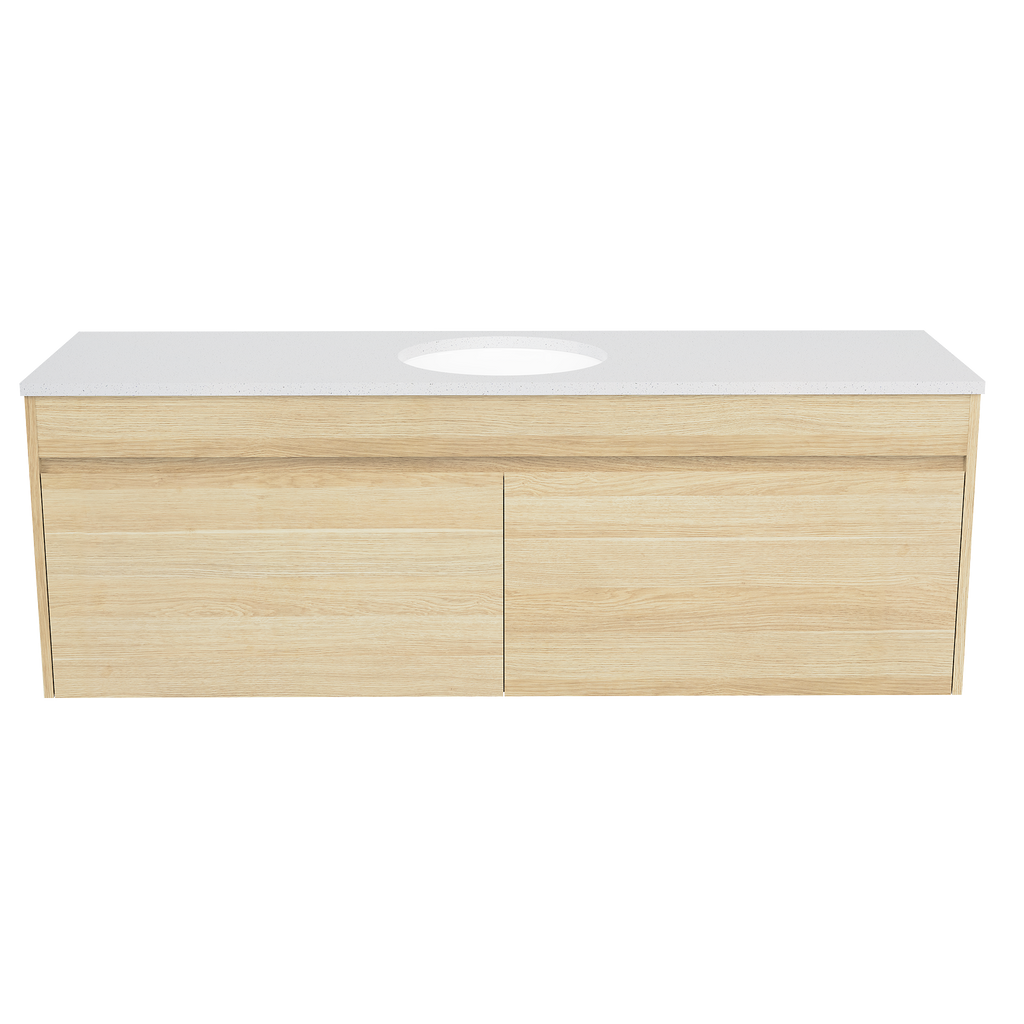1500 Vanity Wall Hung White Gloss Under Mount Ceramic Basin SilkSurface Top