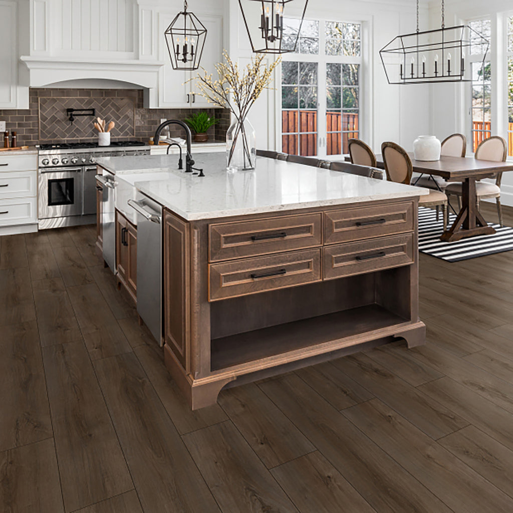Brown Oak Water Resistant Laminate - lifestyle view