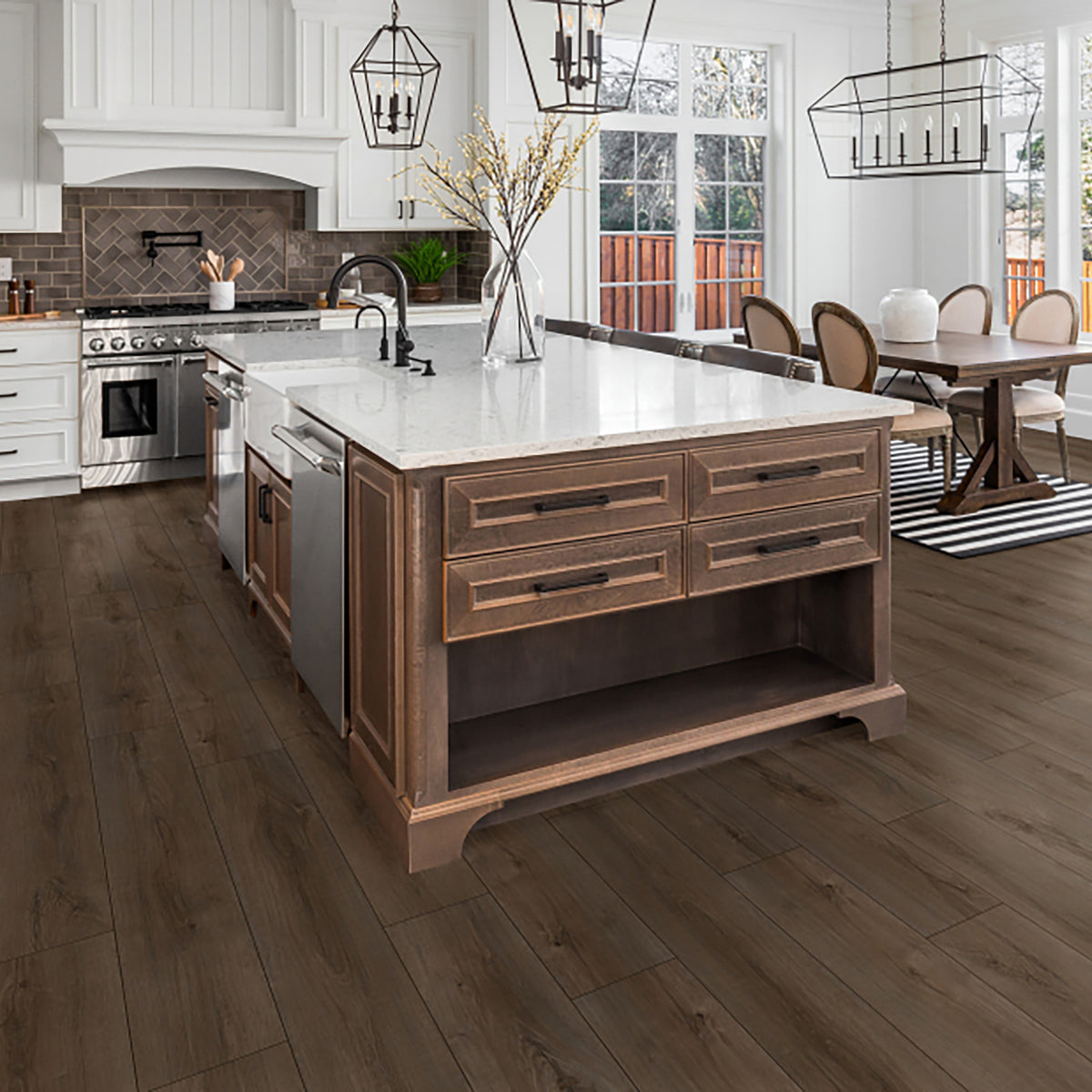 Brown Oak Water Resistant Laminate - lifestyle view