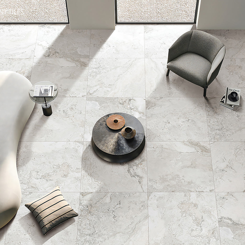 Chalk Structured Silk Tile - lifestyle view