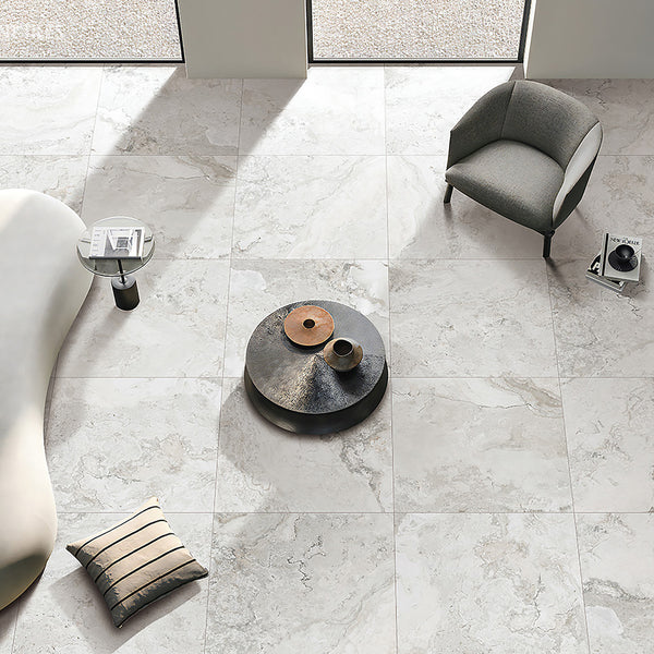 Chalk Structured Silk Tile - lifestyle view