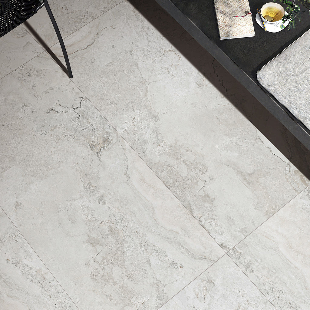 Chalk Structured Silk Tile - lifestyle view