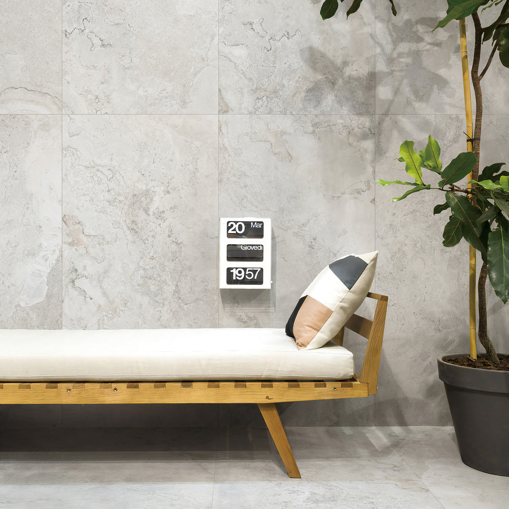Chalk Structured Silk Tile - lifestyle view