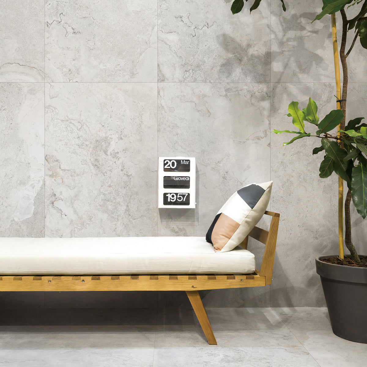 Chalk Structured Silk Tile - lifestyle view