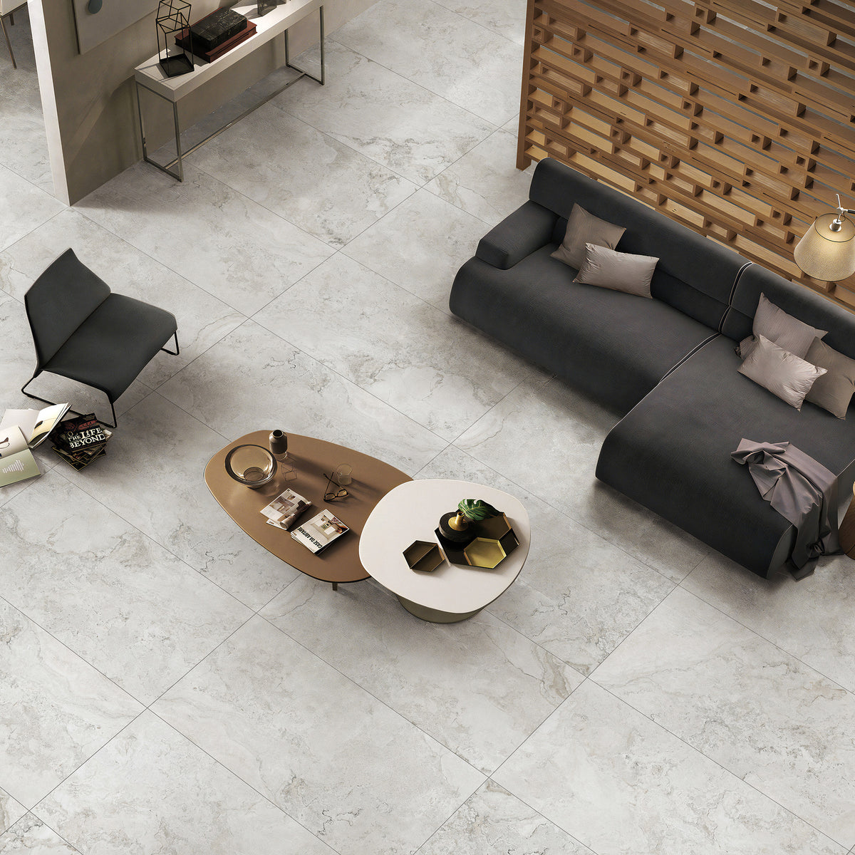 Chalk Structured Silk Tile - lifestyle view