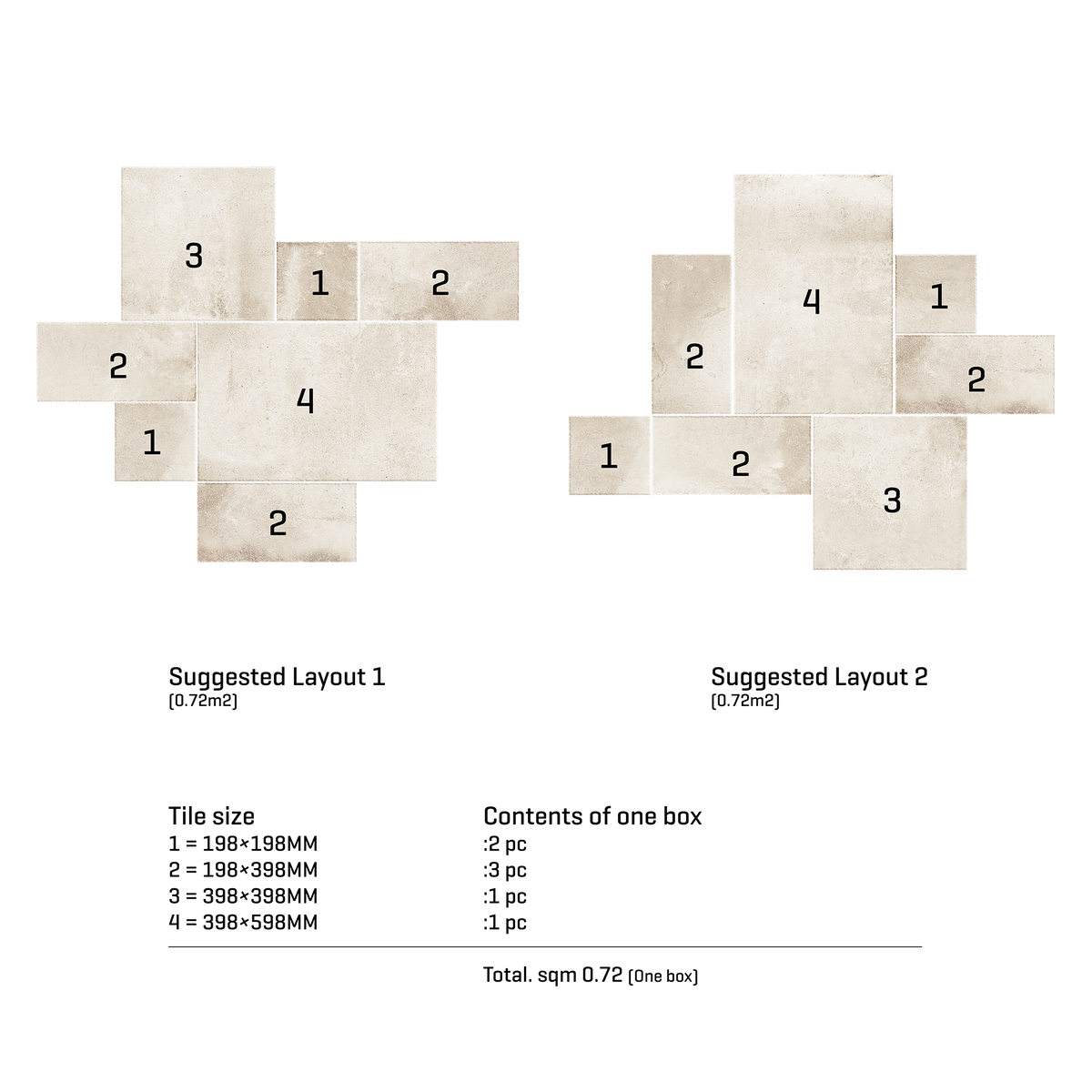 Shell Structured Microtec Textured French Pattern Tile (Box 0.72m2)