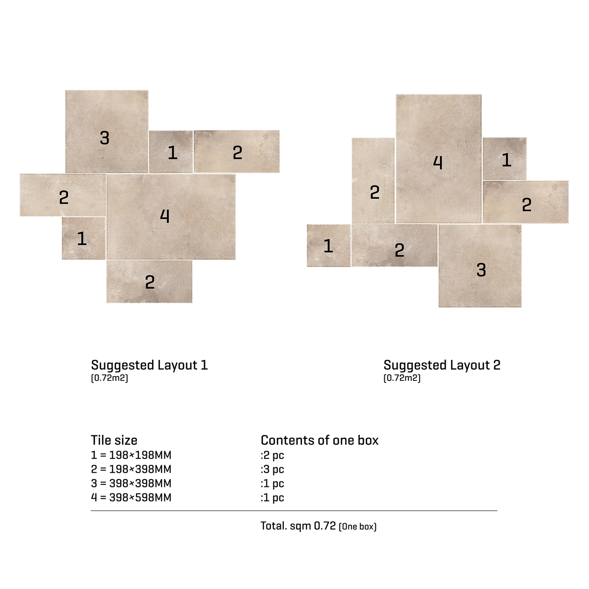 Sand Structured Microtec Textured French Pattern Tile (Box 0.72m2)