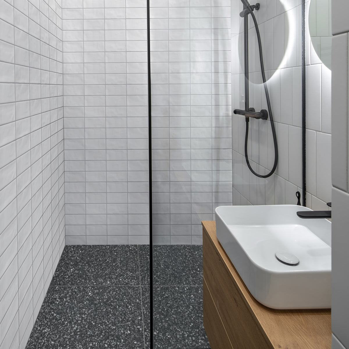 Snow Structured Satin Tile - lifestyle view