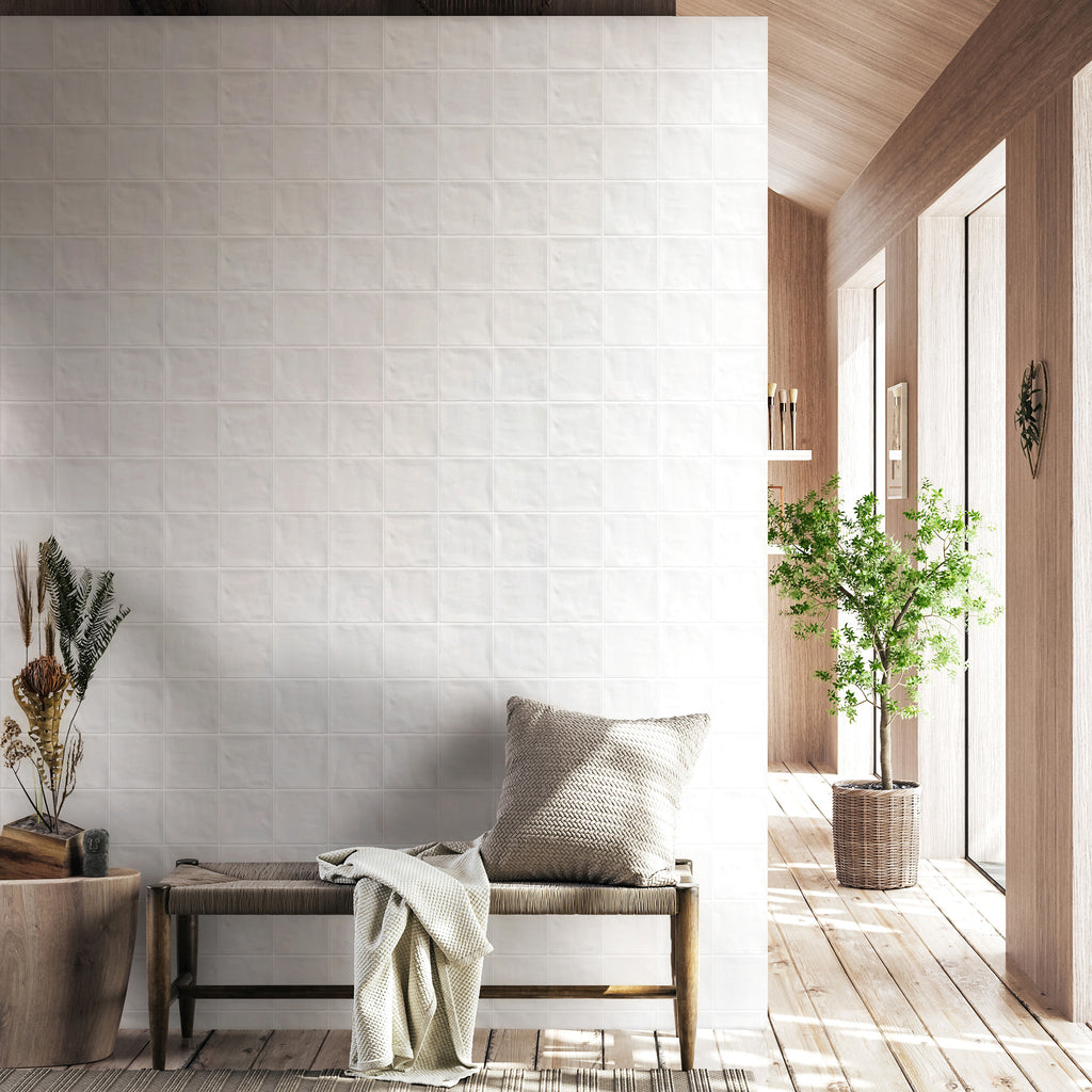 Snow Structured Satin Tile - lifestyle view