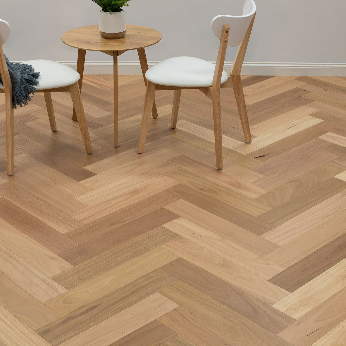 Blackbutt Herringbone Engineered Timber 14/3 - lifestyle view