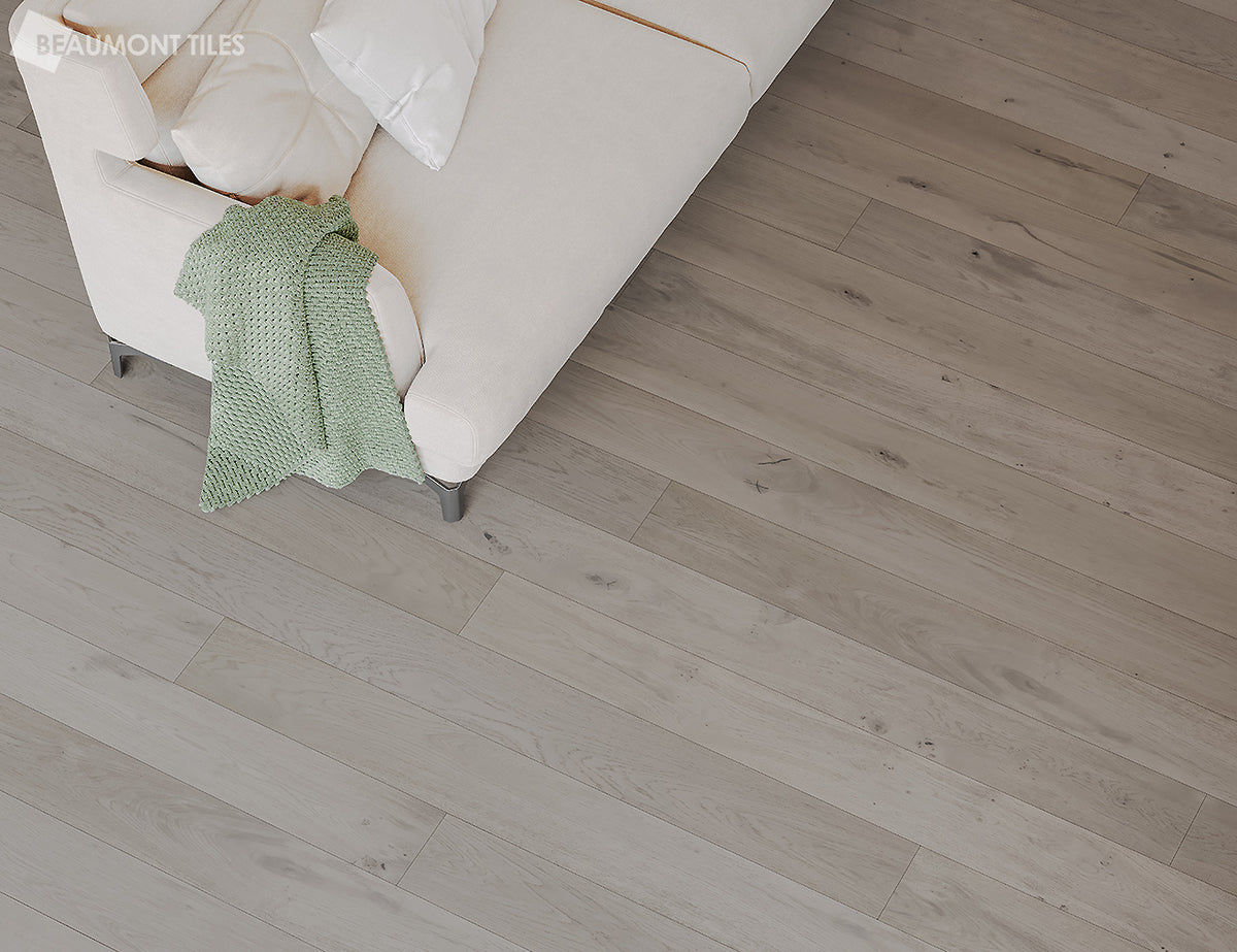 Greige European Oak Engineered Timber Textured 14/2 Nested - lifestyle view