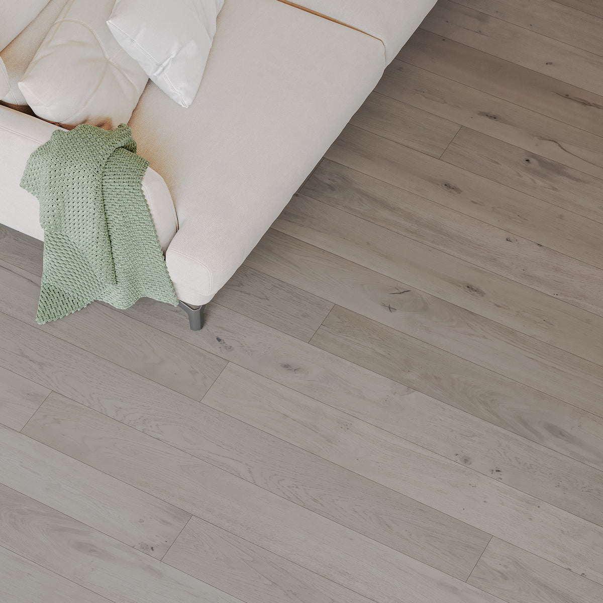 Greige European Oak Engineered Timber Textured 14/2 Nested - lifestyle view