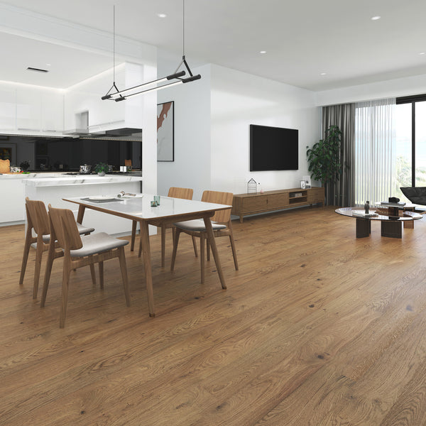 Tan Latte European Oak Engineered Timber 14/2 Nested - lifestyle view