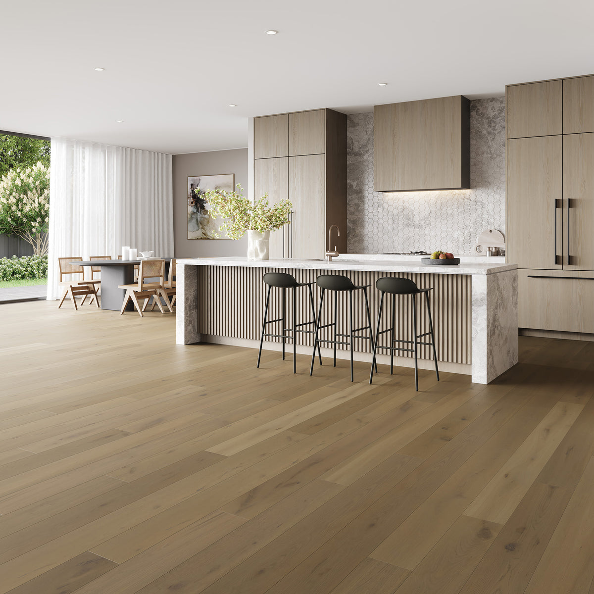 Paperbark European Oak Engineered Timber Textured 14.5/3 Nested - lifestyle view