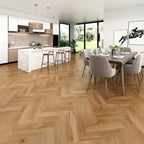 Honey Caramel Herringbone European Oak Engineered Timber Textured 14.5/3 - lifestyle view