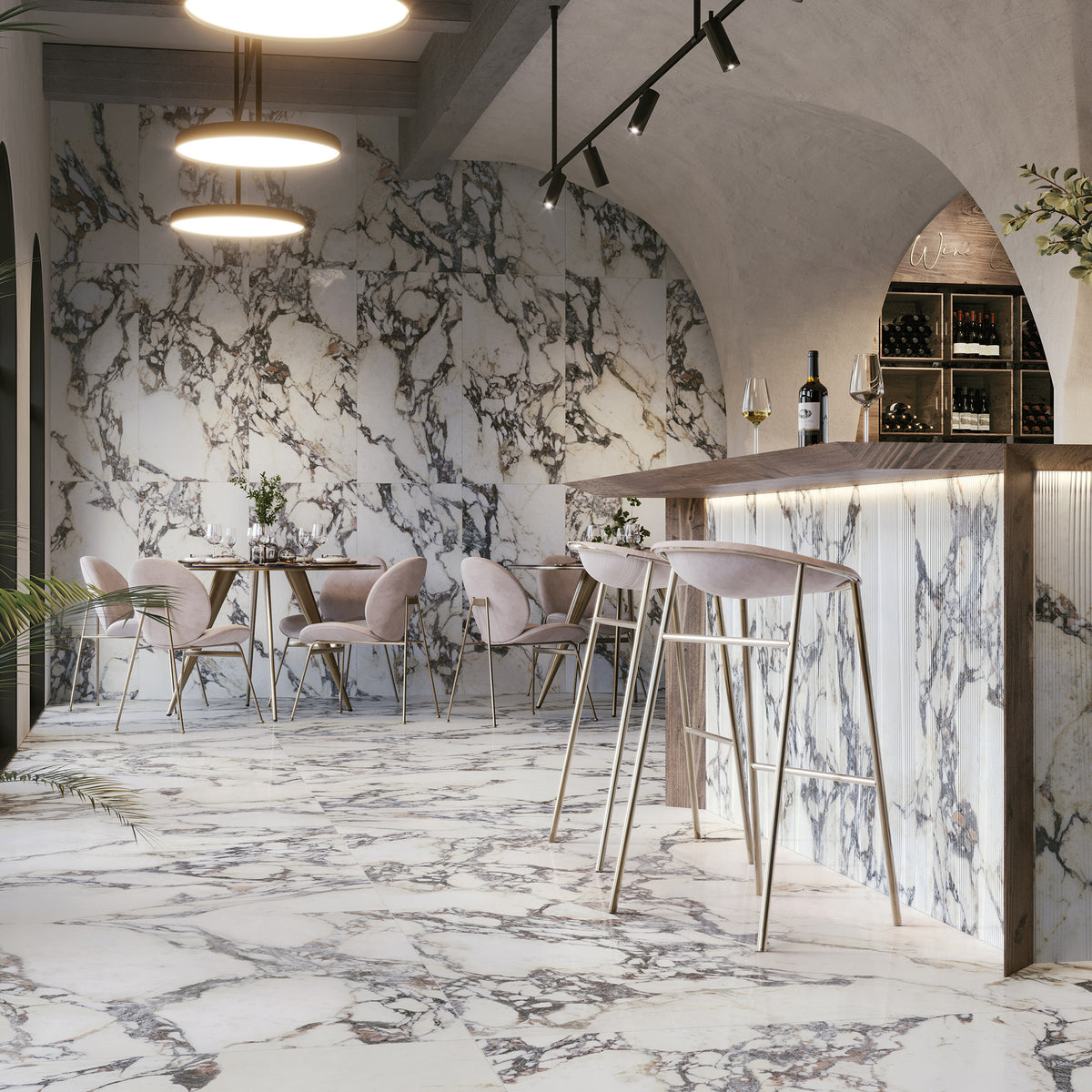 Note Viola Calacatta Silk Tile - lifestyle view