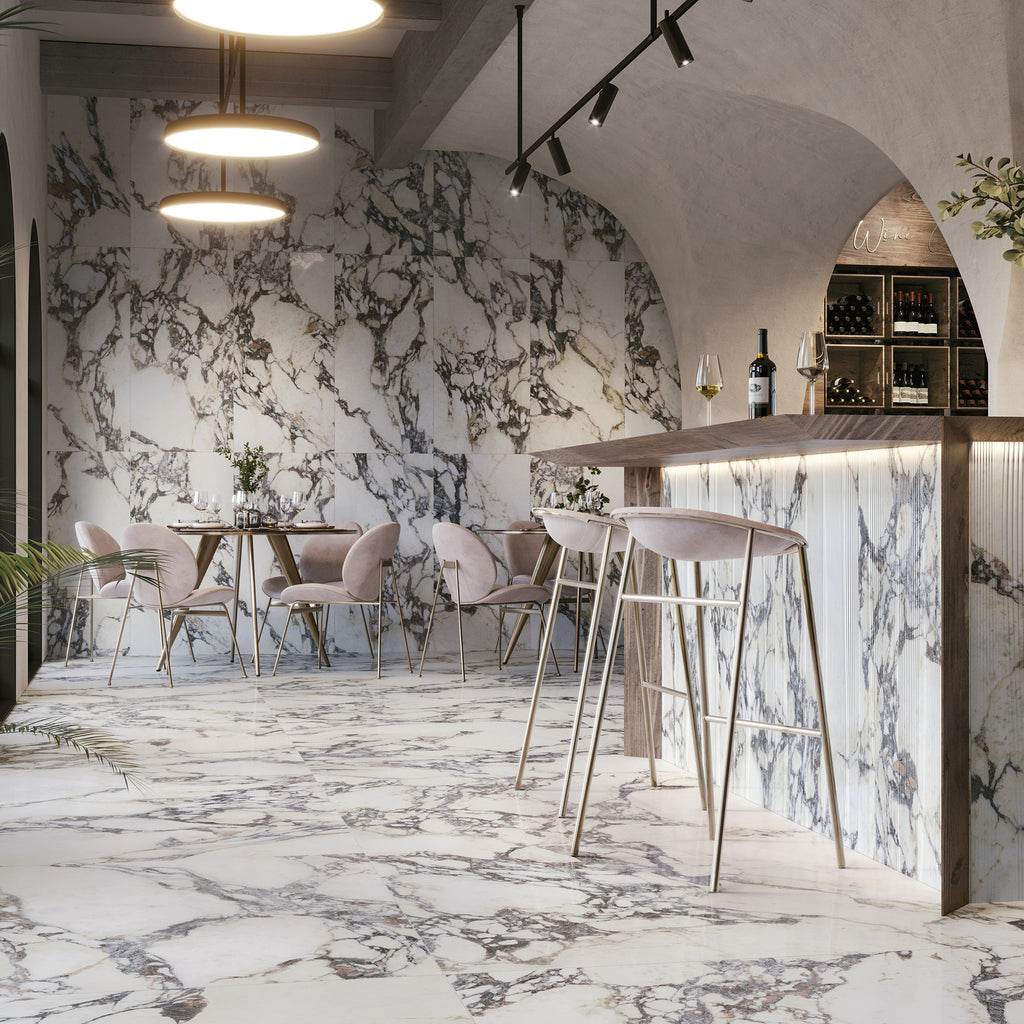 Note Viola Calacatta Silk Tile - lifestyle view
