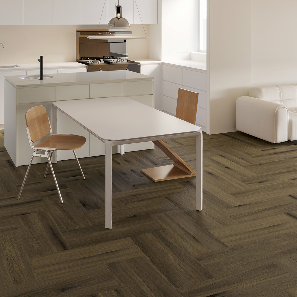 Walnut Herringbone Hybrid Textured - lifestyle view