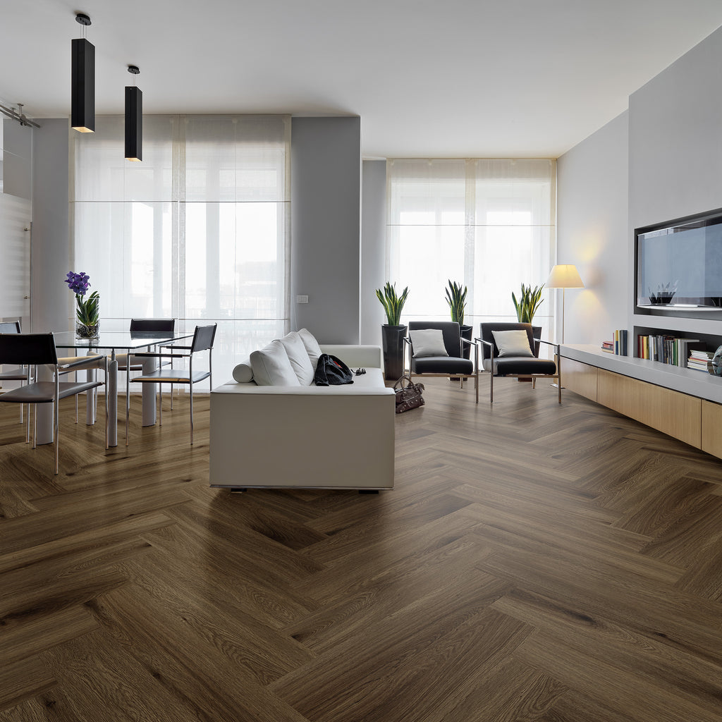 Walnut Herringbone Hybrid Textured - lifestyle view