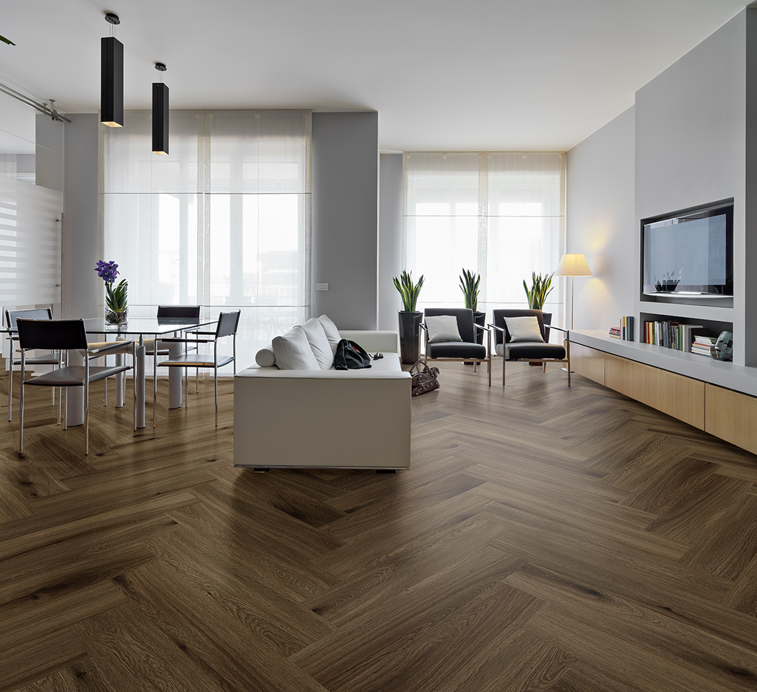 Walnut Herringbone Hybrid Textured - lifestyle view
