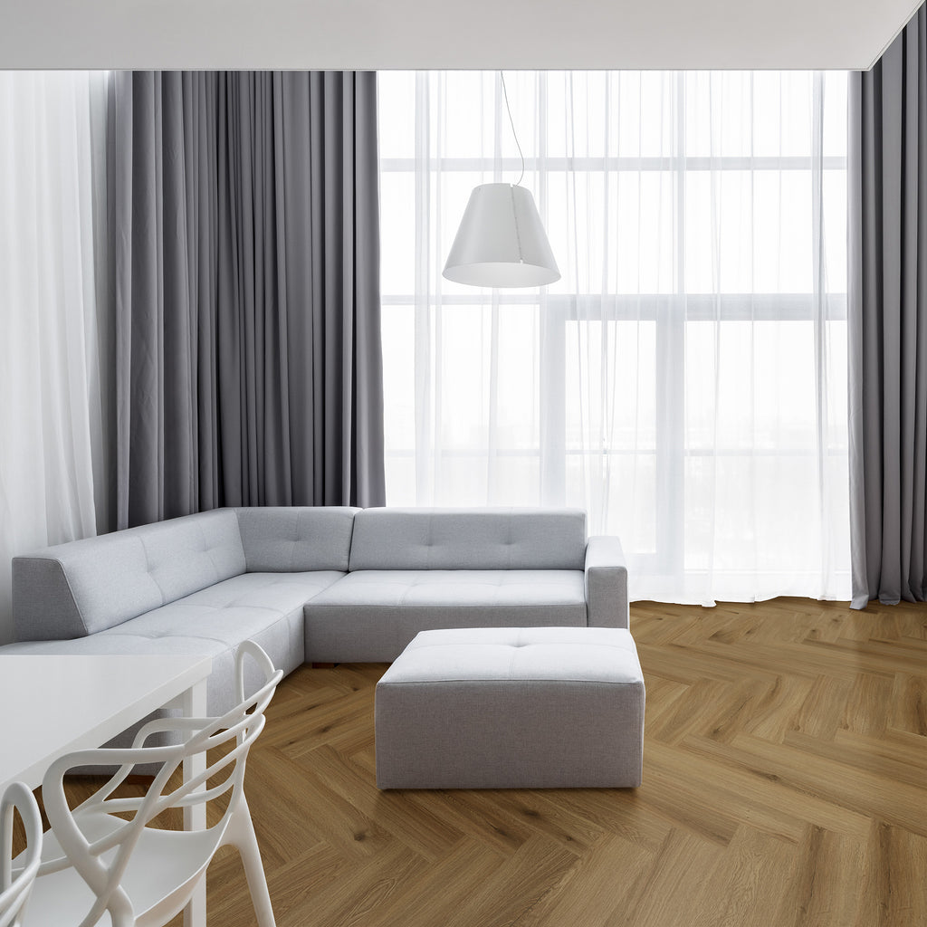 Teak Oak Herringbone Hybrid Textured - lifestyle view