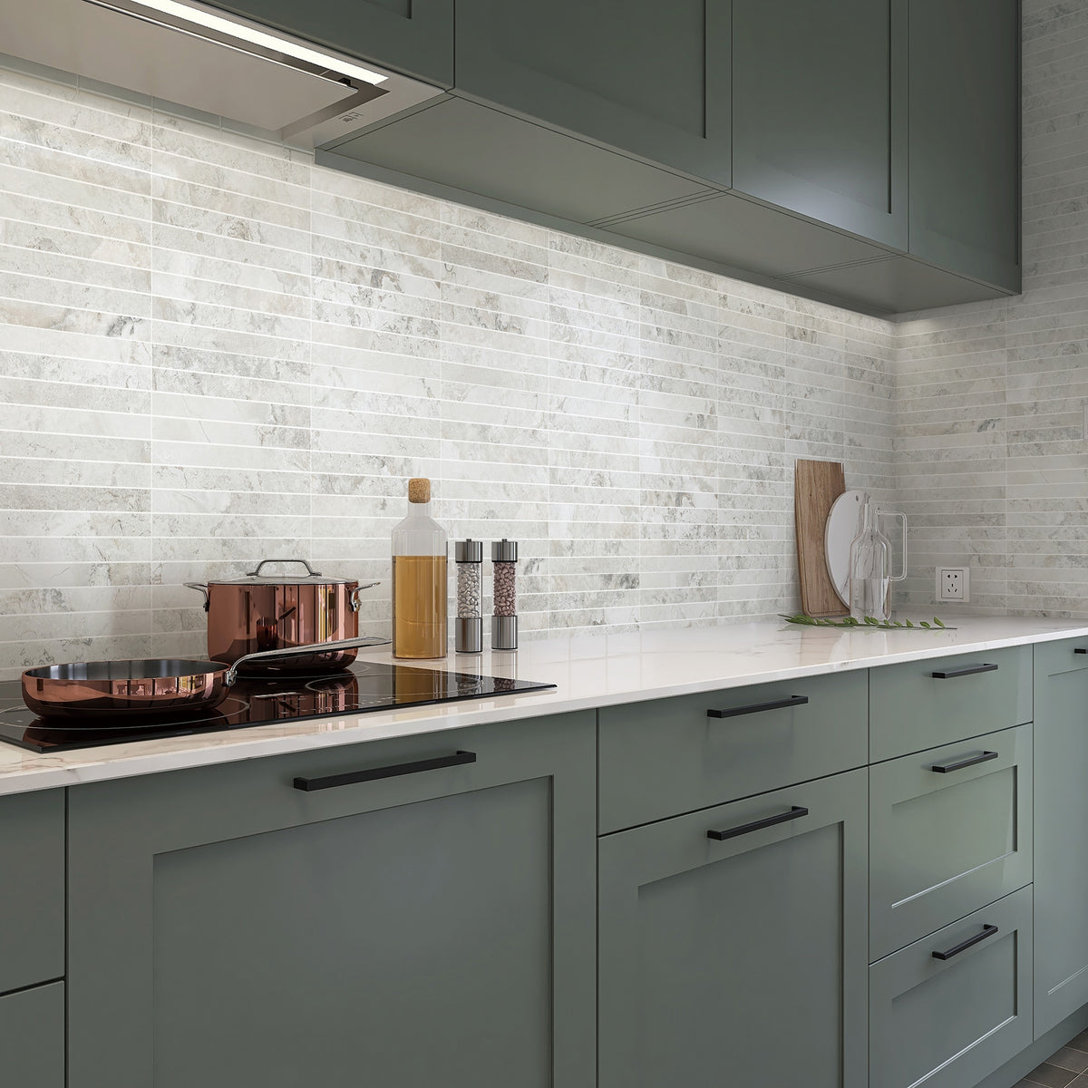 Finger Chalk Structured Silk Mosaic - lifestyle view