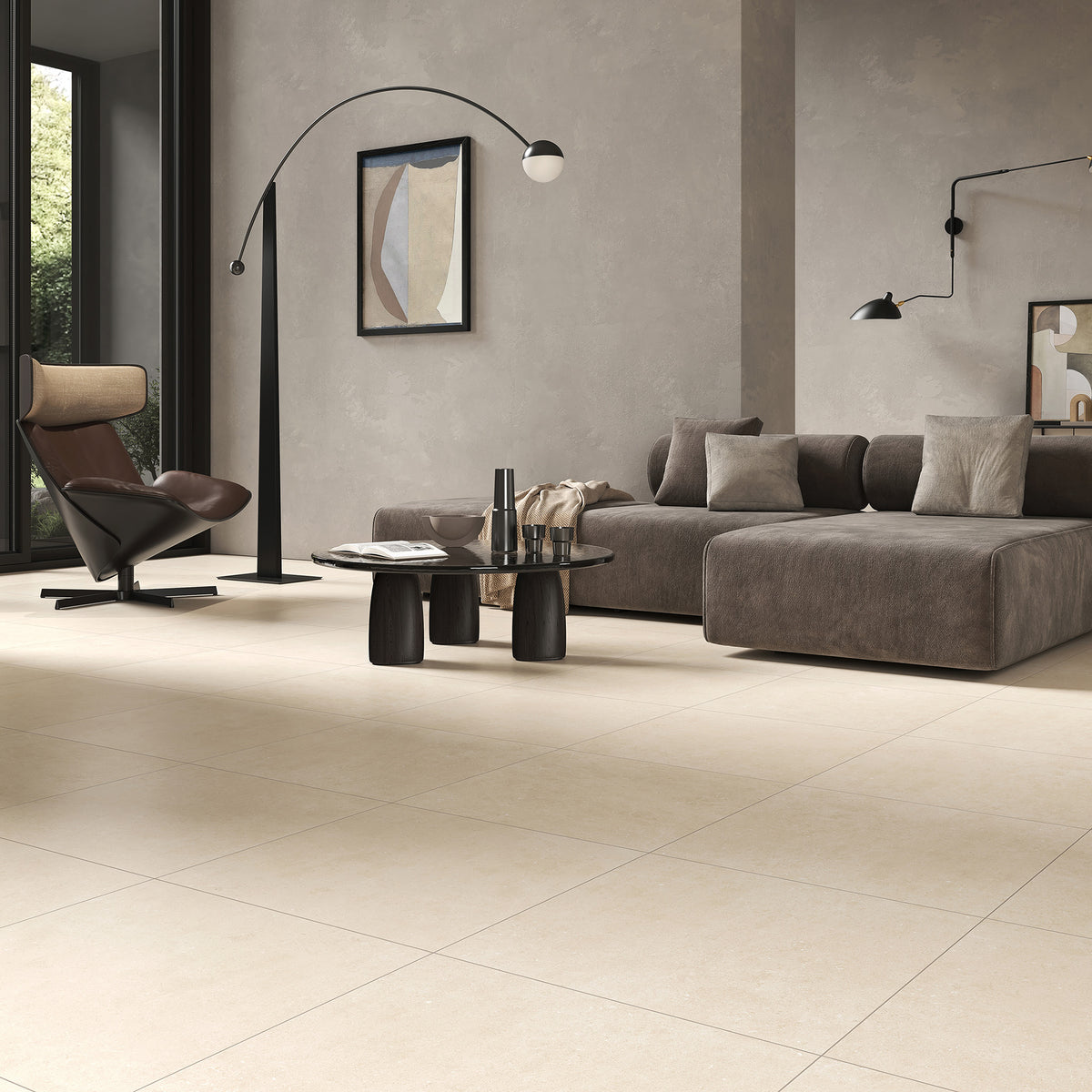 Beige Matt Tile - lifestyle view