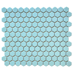 Regency Duck Egg Hexagon Textured Mosaic