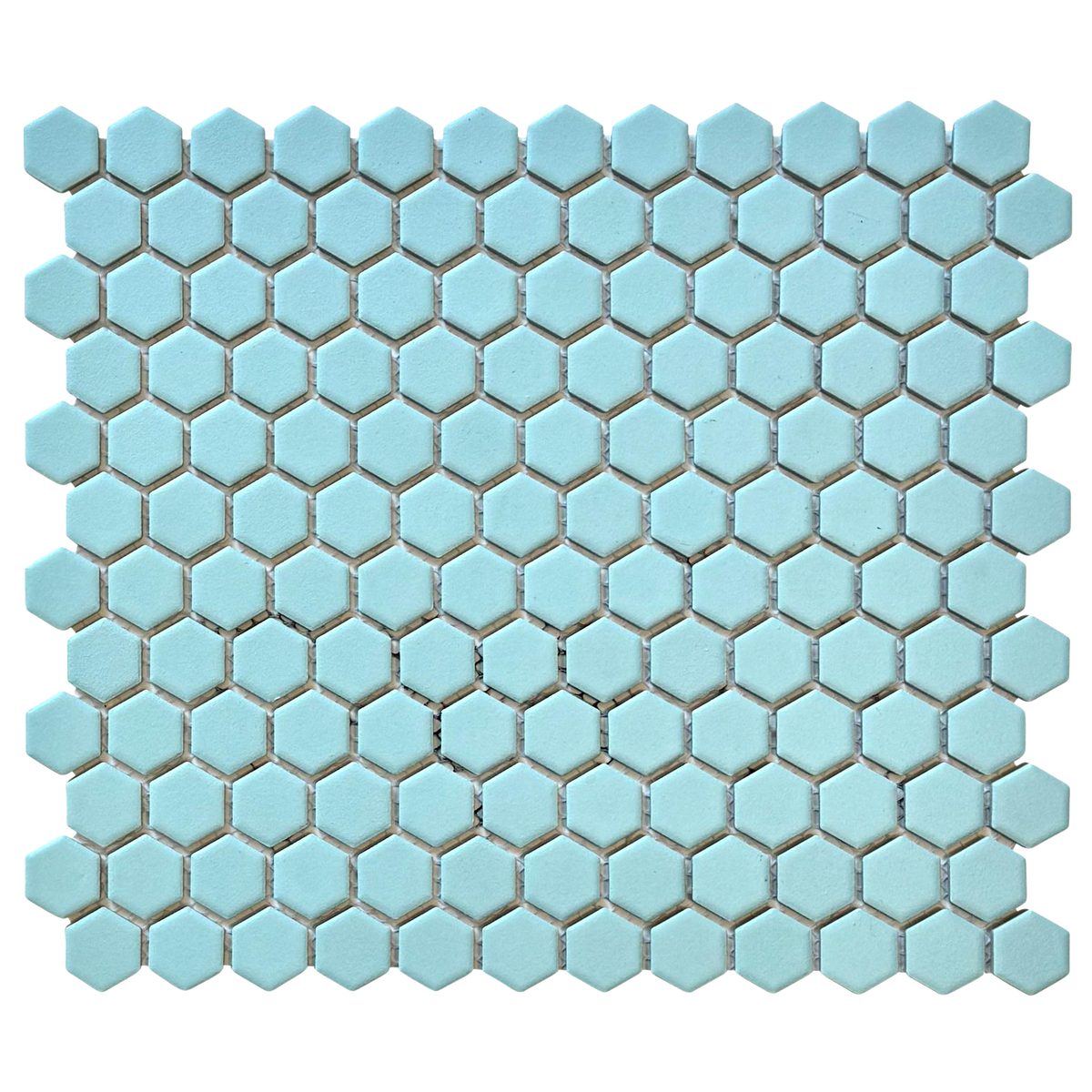 Regency Duck Egg Hexagon Textured Mosaic