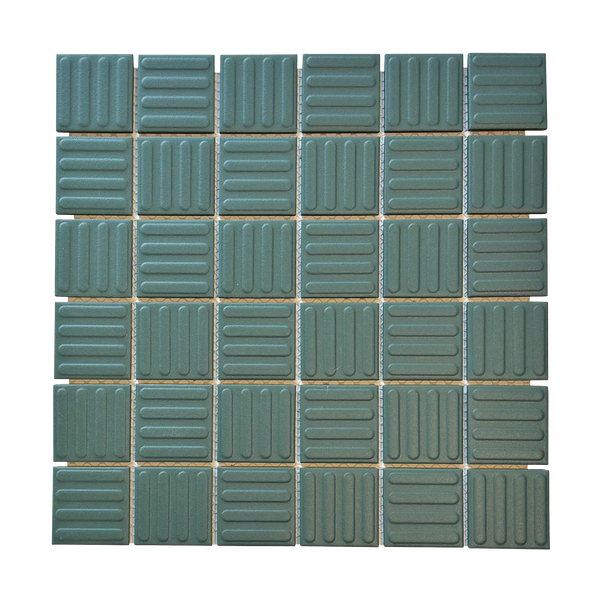 Regency-Contour Green Contour Embossed Textured Mosaic