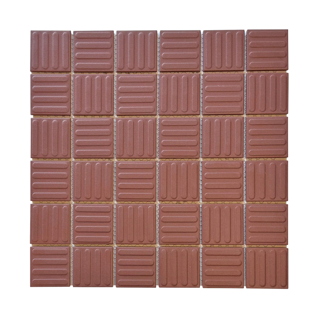 Regency-Contour Red Contour Embossed Textured Mosaic