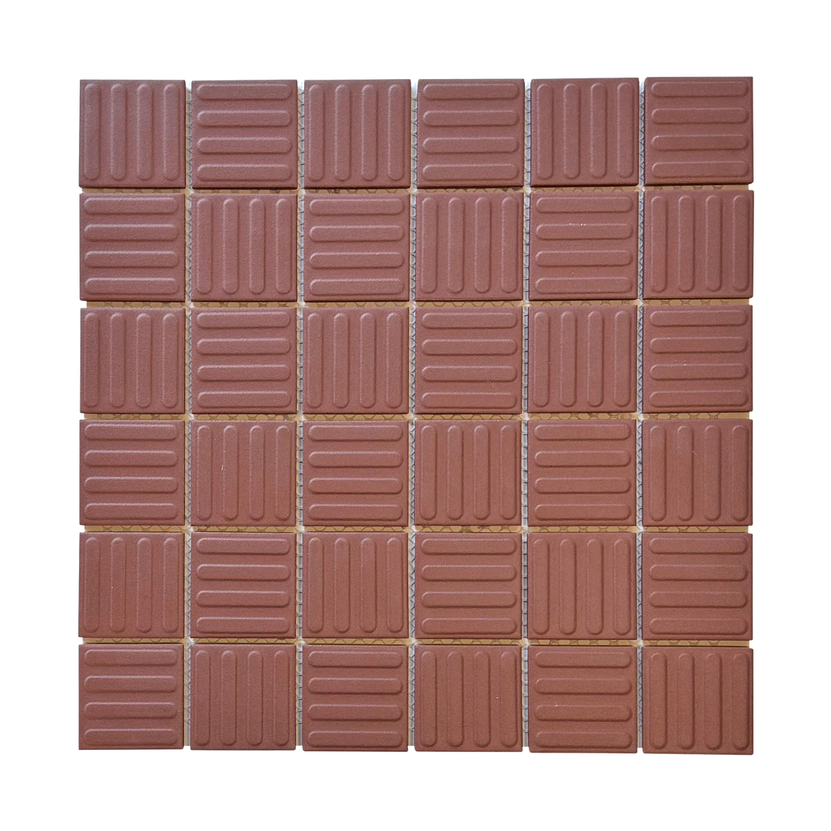 Regency-Contour Red Contour Embossed Textured Mosaic