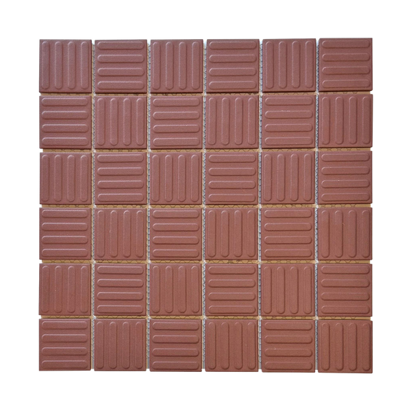 Regency-Contour Red Contour Embossed Textured Mosaic